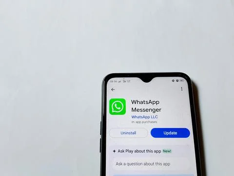 Central Java Indonesia July 23, 2025: WhatsApp application on play store. Фото