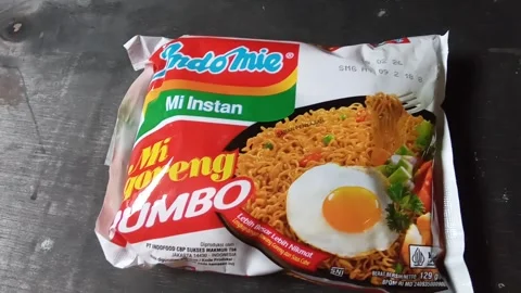 Central Java Indonesia July 28, 2025: Indomie instant fried noodles. Stock Footage 313970400