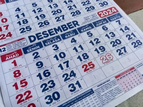 Central Java, Indonesia July 31, 2024: November and December 2024 calendar. Foto stock