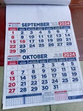 Central Java, Indonesia July 31, 2024: September and October 2024 calendar. Stock Photos