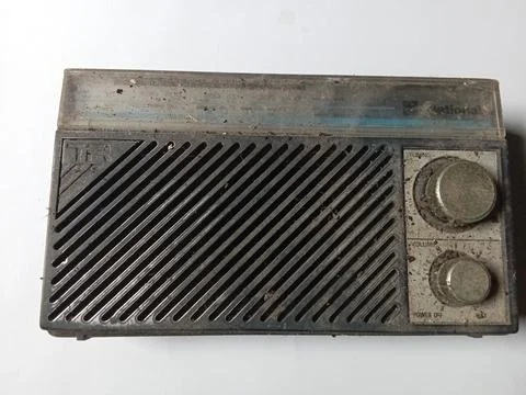 Central Java Indonesia June 16, 2025: An old radio that has not been used for  스톡 사진