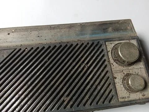 Central Java Indonesia June 16, 2025: An old radio that has not been used for a  스톡 사진