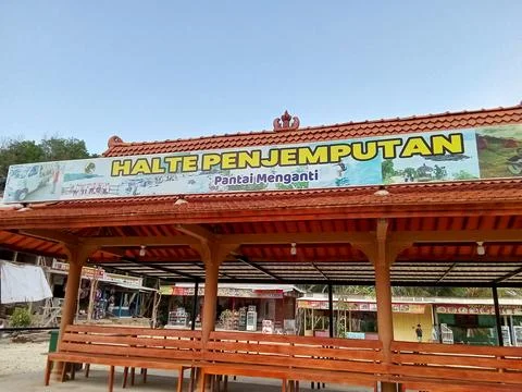 Central Java Indonesia June 18 2024: Menganti beach pick up stop. 스톡 사진
