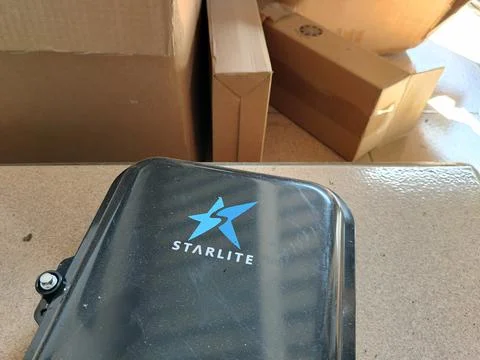Central Java, Indonesia – June 8, 2026: Starlite WiFi network Optical Distributi Stock Photos