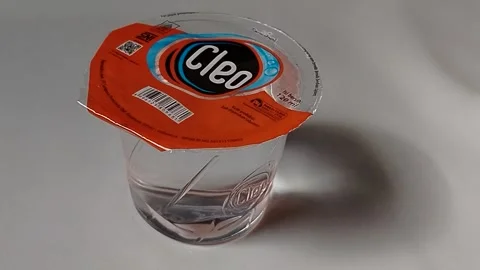 Central Java Indonesia March 23, 2026: Cleo Pure Water is a type of demineralize Video stock 332159484
