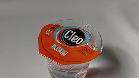 Central Java Indonesia March 23, 2026: Cleo Pure Water is a type of demineralize Stock Footage 332159491