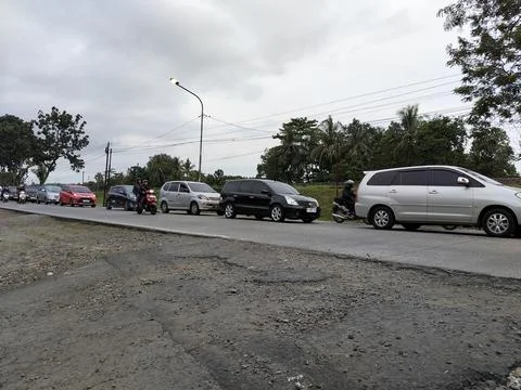 Central Java, Indonesia, March 23, 2026: Return travel flow after Eid al-Fitr  Stock Photos