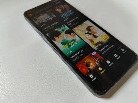Central Java, Indonesia, March 23, 2026: Mobile streaming platform Melolo  库存照片