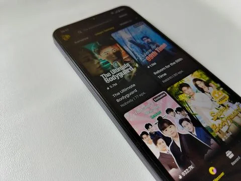 Central Java, Indonesia, March 23, 2026: Mobile streaming platform Melolo  库存照片
