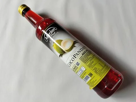 Central Java, Indonesia, March 23, 2026: Marjan Boudoin cocopandan syrup bottle Stock Photos
