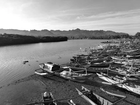 Central Java Indonesia March 25, 2026: black and white photograph of traditional Фото