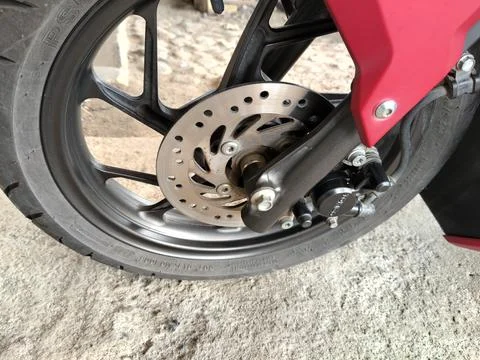 Central Java, Indonesia, March 8, 2026: Detail of automatic motorcycle front  库存照片