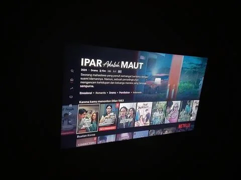 Central Java Indonesia March 9, 2025: Movie title Ipar adalah maut, Netflix. Foto stock