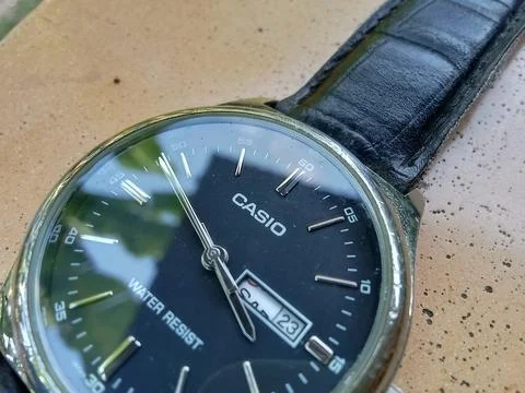 Central Java Indonesia, May 27 2023: close up of a Casio watch 库存照片
