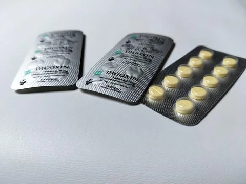 Central Java, Indonesia, May 6, 2026: Digoxin is a medication used to treat hear Stock Photos