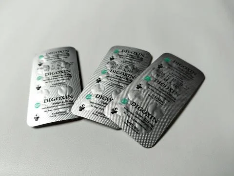 Central Java, Indonesia, May 6, 2026: Digoxin is a medication used to treat hear Foto stock
