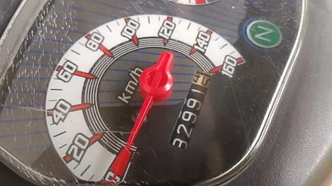 Central Java Indonesia November 10, 2025: Yamaha Motorcycle Speedometer. Stock Footage 321234664