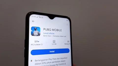 Central Java Indonesia November 12, 2025: PUBG game application, on Google Play. Stock Footage 321001080