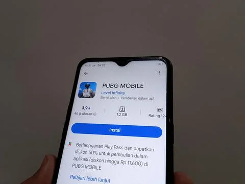 Central Java Indonesia November 12, 2025: PUBG game application, on Google Play. Stock Photos