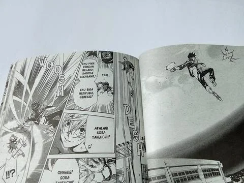 Central Java Indonesia November 2 2024: closeup of translated version of comic  스톡 사진