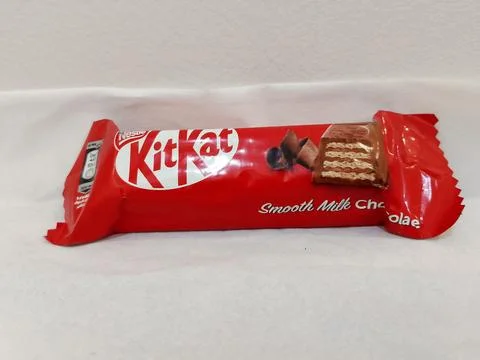 Central Java Indonesia November 25, 2025: Kit Kat is a chocolate bar, Snack. Stockfoto's