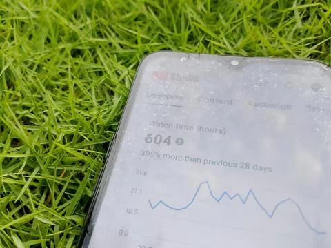 Central Java Indonesia November 27, 2025: channel analytics view in the YouTube  写真素材