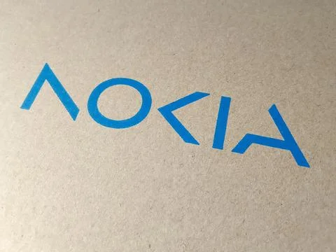 Central Java Indonesia November 29, 2025: Nokia logo on cardboard packaging. Фото