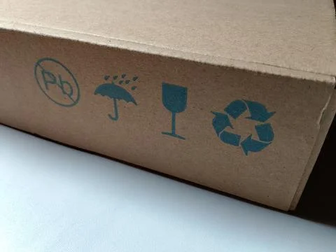 Central Java Indonesia November 29 2025: symbols on packaging cardboard. Фото