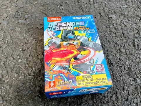 Central Java Indonesia October 13, 2025: Packaging Blokees Transformers Defender Foto stock