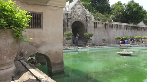 Central Java, Indonesia - October 15, 2016:former palace of Indonesian sultan Stock Footage 93752826