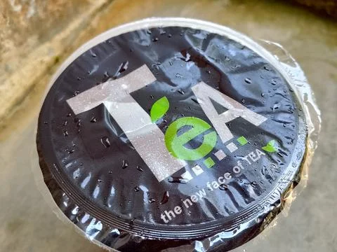 Central Java Indonesia October 16, 2025: sweet iced tea in a plastic cup. Фото