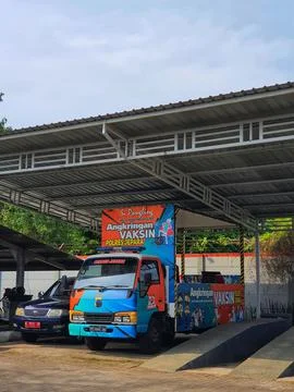 Central Java, Indonesia in October 2022. The car belongs to the Jepara Police Stock-Fotos