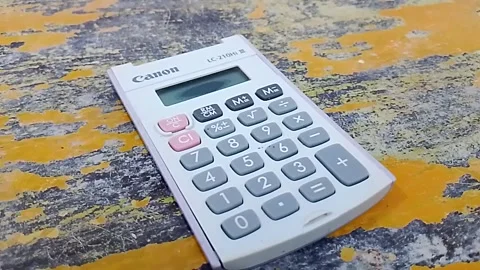 Central Java Indonesia October 21, 2025: CANON POCKET CALCULATOR LC 210Hi III Stock Footage 320678674