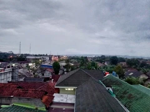 Central Java Indonesia October 3 2024: urban view from the top of the building  Фото