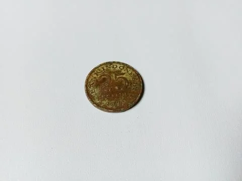 Central Java Indonesia October 31 2024: an ancient 25 Rupiah coin, 1971. 写真素材