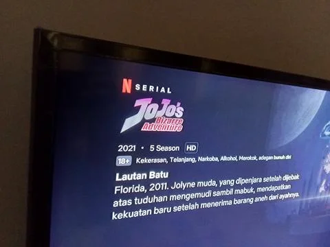Central Java Indonesia Sept 28, 2025: Jojo's Bizarre Adventure anime on Netflix  Stock Photos