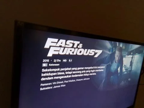 Central Java Indonesia Sept 28, 2025: Film Fast Furious on Netflix streaming pla Stock-Fotos
