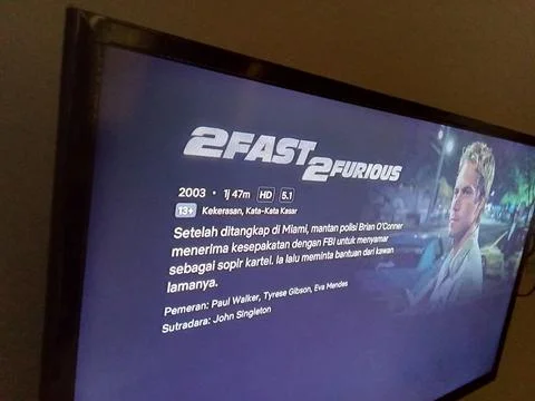 Central Java Indonesia Sept 28, 2025: Film Fast Furious on Netflix streaming pla Stockfoto's