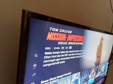 Central Java Indonesia Sept 28, 2025: Film Mission impossible on Netflix streami Stockfoto's