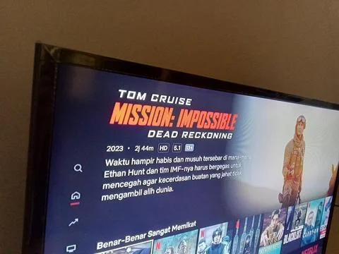 Central Java Indonesia Sept 28, 2025: Film Mission impossible on Netflix streami Фото