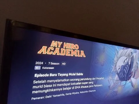Central Java Indonesia Sept 28, 2025: My Hero academia anime on Netflix strea Stock-Fotos