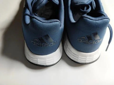 Central Java, Indonesia, September 11 2026: Brand new navy blue Adidas sneakers Stock Photos
