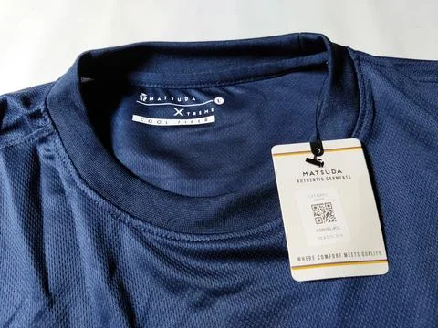 Central Java Indonesia September 11 2026: Close-up of a new navy blue athletic s 库存照片