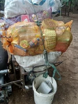 Central Java, Indonesia September 15 2024: Old motorbike for carrying used junk. Foto stock
