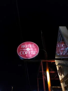 Central Java Indonesia September 18 2026: Low angle night photography of a round 写真素材