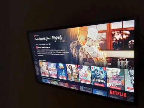 Central Java Indonesia September 28, 2025: initial view on Netflix menu, tv Stock Photos