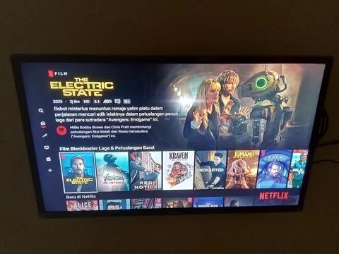 Central Java Indonesia September 28, 2025: initial view on Netflix menu, tv Stock Photos