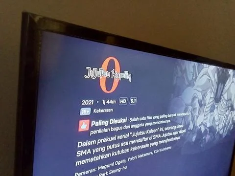 Central Java Indonesia September 28, 2025: Jujutsu kaisen anime on Netflix strea Stock Photos