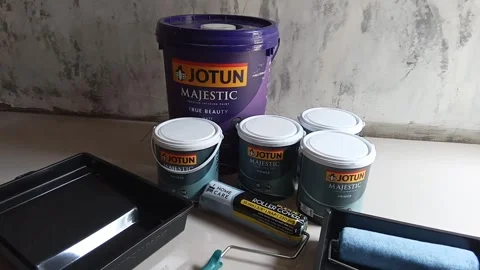 Central Java, Indonesia, September 29, 2025: wall paint, paint roller, wall pain Stock Footage 319028184