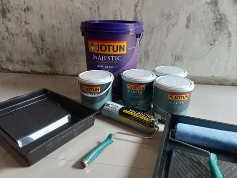 Central Java, Indonesia, September 29, 2025: wall paint, paint roller, wall pain Stock-Fotos